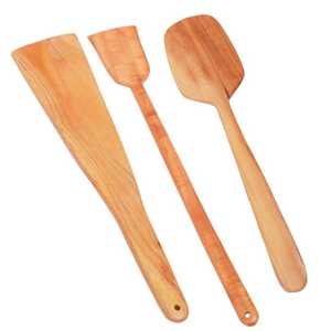 Espátula de madera de neem natural EcoCraft – Espátula de cocina antiadherente hecha a mano con mango largo para cocinas modernas - Product Image 3