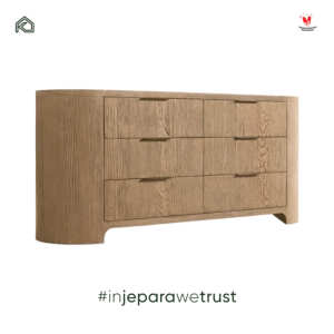 Commode moderne en bois massif à 6 tiroirs, grain de bois naturel, meuble de rangement pour chambre à coucher, mobilier de luxe pour hôtel et maison - Product Image 6