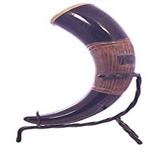 Matériel organique durable, forme géométrique, corne d'animal sculptée, artisanat de Noël en provenance de l'Uttar Pradesh par Kiswah KC-DH-736 - Product Image 4