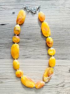 yellow <b>resin</b> necklace honey marble necklace handmade <b>resin</b> jewelry luxury bead necklace golden statement necklace <b>Resin</b> <b>craft</b> - Product Image 5