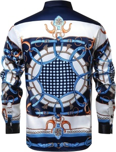 Nouveau design Chemise à manches longues en polyester à sublimation Chemises en polyester à sublimation de couleur unique Chemise à manches vintage pour hommes - Product Image 2