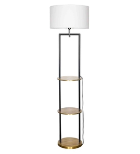 Lampe sur pied décorative de luxe à abat-jour blanc avec base métallique, OEM ODM, faible MOQ, prix usine, vente en gros, approvisionnement en vrac - Product Image 4