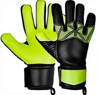 Football Goalkeeper Gloves Black Red Full Finger PU Leather Breathable Non Slip Adjustable Wrist <b>Strap</b> Unisex - Product Image 1