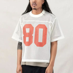 Camiseta Deportiva Retro de Fútbol Americano y Fútbol Soccer, Personalizada OEM, de Alta Calidad, en Malla de Poliéster, Estilo Holgado, Corta, Tallas Grandes, para Verano - Product Image 3