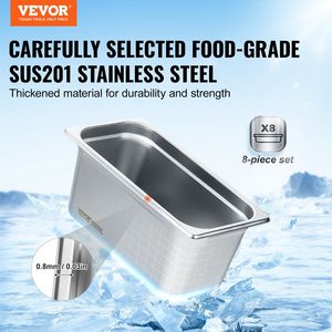 Pacco da tavolo commerciale di dimensioni 1/3 da 0.8mm di spessore Anti-marmellata in acciaio inossidabile coperchio per vaschetta da vapore da 6 pollici - Product Image 2