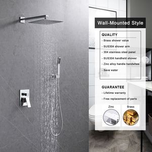Sistema Doccia Classico Cromato a Parete con Soffione a Pioggia da 12 Pollici e Doccetta - Product Image 4