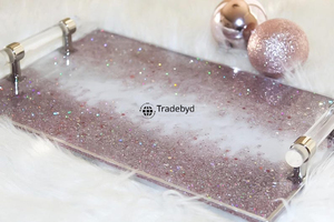 ถาดเรซิ่นทำมือสุดหรู ถาดเสิร์ฟตกแต่งสไตล์โมเดิร์นระดับพรีเมียม สำหรับโต๊ะอาหาร โต๊ะกาแฟ ภายในบ้าน โดย Tradebyd - Product Image 3