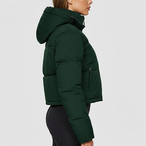 Chaqueta acolchada de alta calidad con cierre de cremallera, estilo crop top, para mujer, nueva, a la moda, de color sólido, tipo burbuja. - Product Image 3