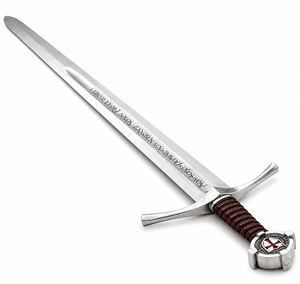 Épées HISTORIQUES Réplique d'épée templière Accolade en acier inoxydable fait main, fourreau rouge, objet de collection décoratif à suspendre - Product Image 2