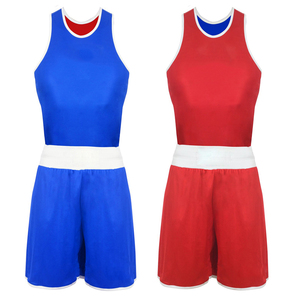 Professional Kick Boxing Uniforms for Men-Spandex/Polyester Vest & Shorts Breathable Front Logo OEM Service Custom Boxing Gear - Product Image 1
