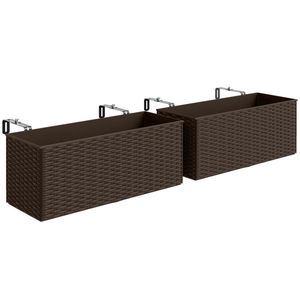Set di 2 fioriere marroni da ringhiera, fioriere pensili e vasi inclusi (solo vasi) X2 - Product Image 5