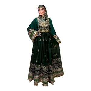 Latest Afghan Kuchi Party <b>Dress</b> Women Heavy Embroidery Wedding Party & Casual Afghan <b>Dress</b> Knee-Length Long Sleeves Breathable - Product Image 1