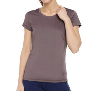 Camiseta de Corte Regular para Mujer, Camiseta de Manga Corta con Cuello Redondo, Tejido de Poliéster y Elastano, Ligera - Product Image 4