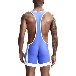 Débardeur de lutte gris ajusté pour homme en Spandex et Nylon – Équipement d'entraînement d'arts martiaux - Product Image 5