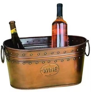 Serveware Metal Ice Beverage Tub Stainless Steel Party Cooler <b>Bucket</b> Wine Beer Chiller Tub for Catering - Product Image 5