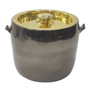 Modern Gold Rim Polished Ice <b>Bucket</b> | Premium Stainless Steel Champagne Wine Cooler for Hotel Bar Supplies | Portable Ice Pail - Product Image 1