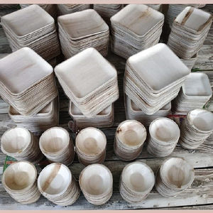 Disposable Biodegradable Areca Palm Leaf Dinnerware Plates Eco-Friendly 3-12 Inch Sustainable Compostable Food <b>Serving</b> <b>Set</b> - Product Image 2