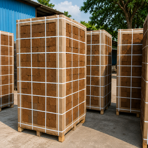 Bloc de cocofibre 100% naturel, biologique, sans tourbe, faible EC (<0,5 mS/cm), triple lavage, expansion 80L, prix CIF, exportateur Busan Corée Inde - Product Image 1