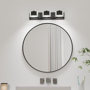 Modern 3-<b>Light</b> Black LED <b>Vanity</b> <b>Light</b> up and Down Wall <b>Light</b> Fixture for Bathroom 6000K for Over <b>Mirror</b> Lighting - Product Image 3