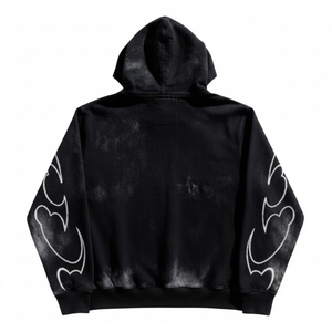 Sudadera con capucha negra personalizada con lavado ácido, estilo vintage, oversize, con gráficos, streetwear, premium, de alta calidad, marca privada, OEM SHH Industries - Product Image 2