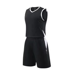 Ensembles d'uniformes de basketball imprimés numériquement de haute qualité, logo personnalisé, unisexe, sans manches, respirant, séchage rapide, polyester sans couture 100% - Product Image 2