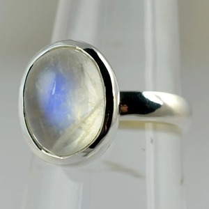 Rainbow Moonstone <b>Ring</b> 925 Sterling <b>Silver</b> Handmade <b>Statement</b> Promise <b>Ring</b> for Women Boho Oval June Birthstone Jewelry - Product Image 3