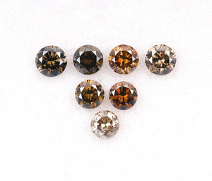 Diamant naturel de couleur fantaisie 3,0 - 3,5 mm, diamant brun rond taille brillant, diamant non monté pour la fabrication de bijoux, vente en gros - Product Image 2