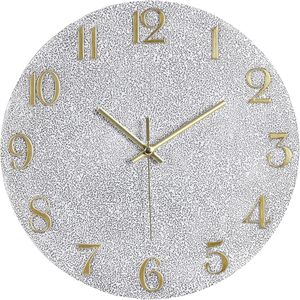 Horloges murales modernes silencieuses à piles en résine époxy - Or noir pour la chambre à coucher, le salon, la salle de bain, la cuisine - Product Image 1