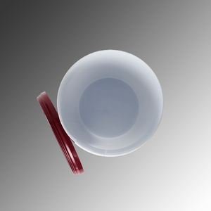 Seau cylindrique en plastique PP blanc avec couvercle rouge hermétique finition mate - Product Image 3
