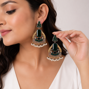Fournisseur de Confiance Boucles d'Oreilles Pendantes en Laiton Plaqué Or Antique avec Sertissage Bezel, Motif Fleur Bohème, Cadeau de Mariage - Product Image 1