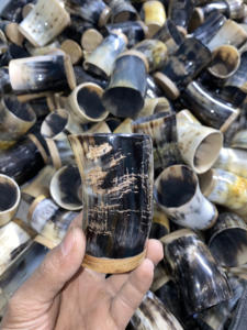 Vaso vikingo de estilo Medieval de alta calidad, vaso para beber de cuerno Natural, cristalería, MOQ pequeño para fiestas - Product Image 2