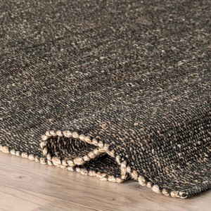Modern Rectangle Wool Polyester Flat Weave Area Rug Solid Color Non-Slip Rubber Backing Hallway Home Use - Product Image 3