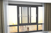 Ventana Corredera Horizontal Moderna de Doble Acristalamiento de Aleación de Aluminio Insonorizada con Malla de Acero Inoxidable para Casas y Villas