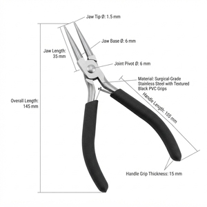 Alicates para Hacer Lazos de Alambre, Acero Inoxidable, Puntas de Precisión, Herramienta Manual para Operaciones Quirúrgicas, Instrumento de Clase I, Herramientas para Hacer Joyas - Product Image 6