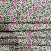 Tissu en jersey de coton biologique lavé, imprimé à la main, léger, doux, respirant, écologique, pour la décoration intérieure, les sacs, l'hôpital et l'artisanat