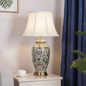 Traditional Metal Desk <b>Lamp</b> with Flower-Shaped Fabric Lampshade Warm White LED Floor <b>Lamp</b> for Living <b>Room</b> Home Decor - Product Image 5