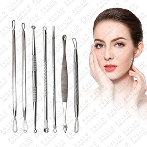 Kit professionnel de 7 extracteurs d'acné et de points noirs en acier inoxydable de qualité supérieure avec personnalisation de la marque - Product Image 1