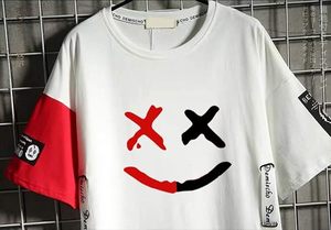 T-shirt blanc à manches courtes et col rond pour homme avec imprimé de dessin animé, taille plus, style streetwear, jersey en coton tricoté - Product Image 5