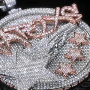 Colgante de Letra Personalizado VVS Moissanita para Hombre, con Certificado de Diamante, Plata 925 Bañada en Rodio, Joyería Iced Estilo Hip Hop - Product Image 4