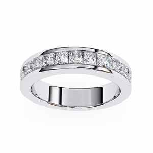Bague RAAMAA en or blanc 10k 14k 18k avec serti de pierres en forme de prisme, style éternité à onze pierres - Product Image 3