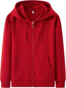 <span class=keywords><strong>Felpa</strong></span> <span class=keywords><strong>Rossa</strong></span> <span class=keywords><strong>con</strong></span> Zip Singola in Pile Spesso Poliestere/Spandex 310g, Lunga ed Elegante, Formale, Primaverile, <span class=keywords><strong>con</strong></span> Logo Frontale Semplice - Product Image 1