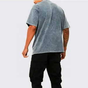 T-shirt Homme Oversize Vintage Streetwear Décontracté de Haute Qualité, Coupe Épaules Tombantes, Lavage Acide, Personnalisable avec Logo, Vente en Gros - Product Image 6