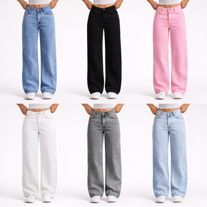Pantalon cargo pour femme, taille haute élastique, séchage rapide, coupe droite, jambe large, respirant, décontracté, uni, pour l'été - Product Image 2