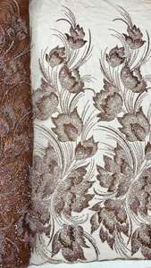 Tissu en filet de perles transparentes souples pour robe de mariée, lehenga, sari, dupatta, tenue de soirée, robe brodée, tissu en maille artisanale - Product Image 6