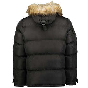 Veste matelassée longue à capuche en toile personnalisée OEM avec logo frontal, respirante, séchage rapide, couleur et logo personnalisables pour hommes - Product Image 6