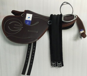 BLUHORSE BH-3051 Selle d'Exercice et de Course - Style Équestre Anglais en Cuir PU, Arbre en Plastique Durable Incassable, Nickelé - Product Image 2