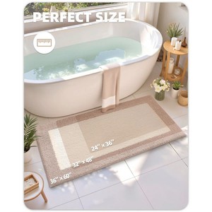 Modern Chenille Bath <b>Mat</b> Rectangle Solid Color Non-Slip Rubber Backing Thick Tufted Home Use Machine Washable - Product Image 5