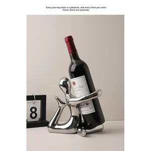 Handmade Metal Bottle Display Stand Artistic <b>Iron</b> Home DecorModern Metal Waterproof 5L Wine Holder Boat Shape Decorative Bottle - Product Image 2