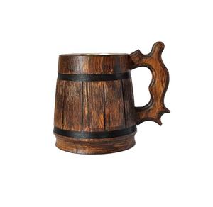 Best Selling Eco-Friendly Wooden Tankard Natural Wood Mug/Cup <b>Vintage</b> Style 400ml Capacity Microwave <b>Safe</b> for Business Gifts - Product Image 1