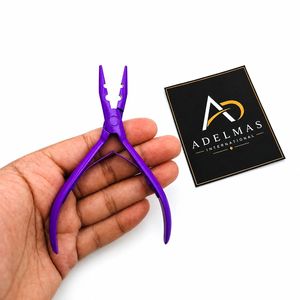 Pince à micro-perles à deux trous pour extensions capillaires en acier inoxydable, personnalisable avec logo, instrument de beauté, service OEM - Product Image 5